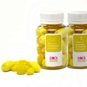 Frasco dose dupla personalizado como brinde corporativo para campanhas de Setembro Amarelo.